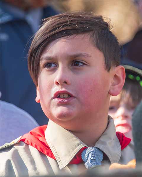 Young scout in uniform